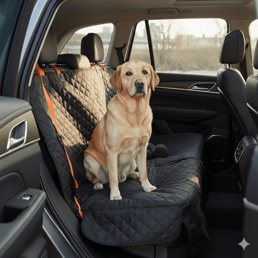 Dog Car Seat Cover with Seatbelt β Waterproof 600D Oxford, Universal Fit - PawJoyful
