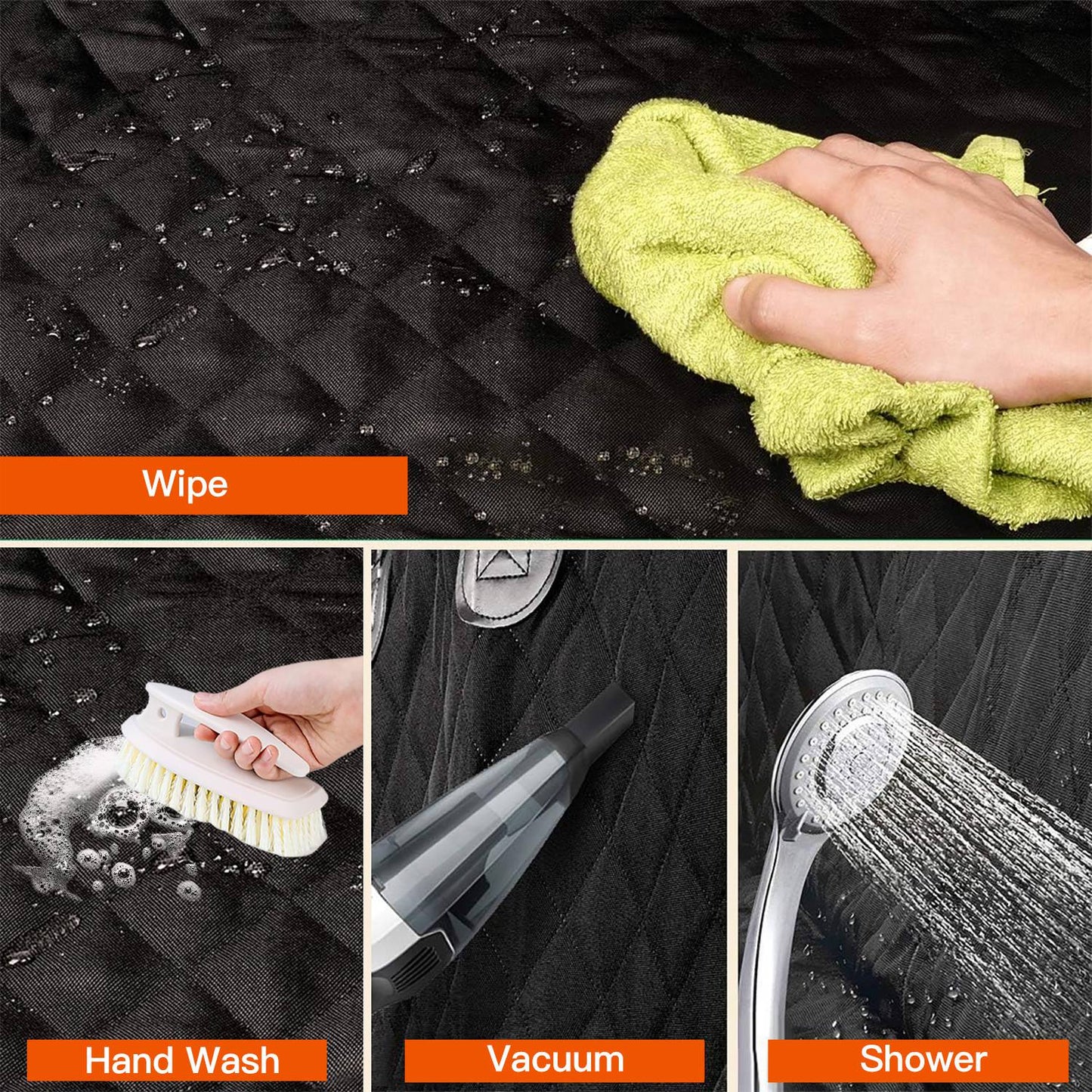 Dog Car Seat Cover with Seatbelt — Waterproof 600D Oxford, Universal Fit - PawJoyful