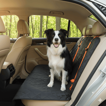Dog Car Seat Cover with Seatbelt — Waterproof 600D Oxford, Universal Fit - PawJoyful
