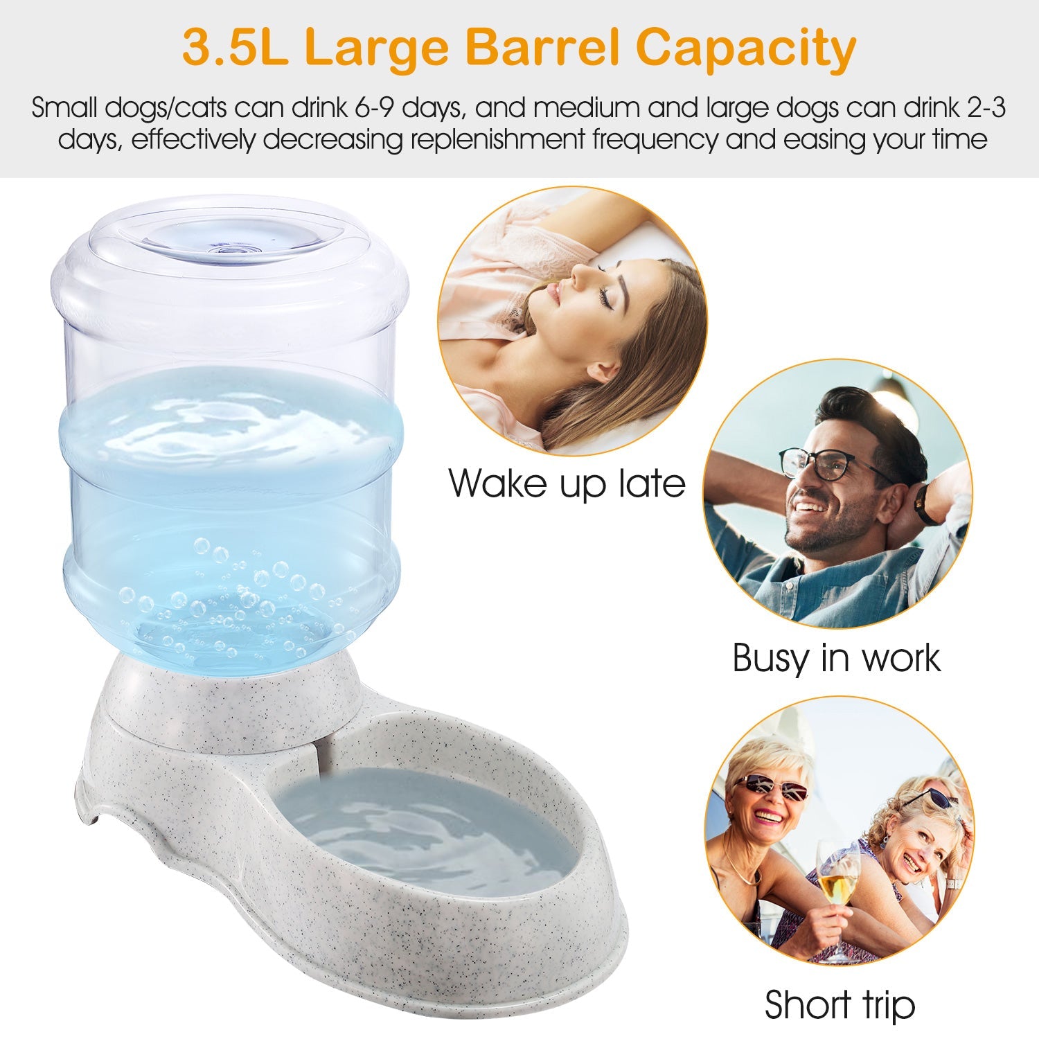 Gravity Pet Water Dispenser 3.5L — Self - Refilling, Food - Grade, Anti - Slip - PawJoyful