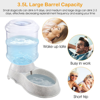 Gravity Pet Water Dispenser 3.5L — Self - Refilling, Food - Grade, Anti - Slip - PawJoyful
