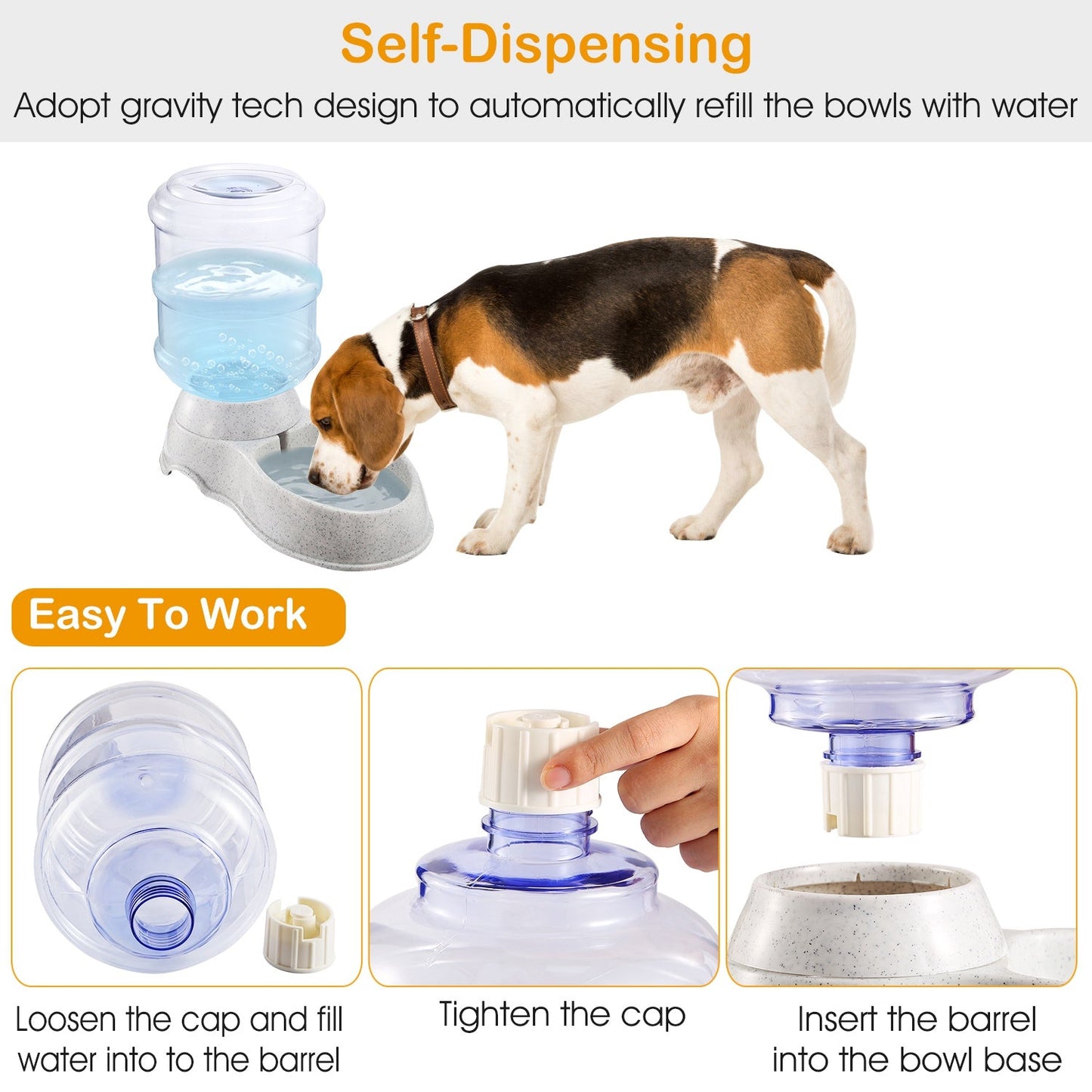 Gravity Pet Water Dispenser 3.5L — Self - Refilling, Food - Grade, Anti - Slip - PawJoyful