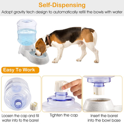 Gravity Pet Water Dispenser 3.5L — Self - Refilling, Food - Grade, Anti - Slip - PawJoyful