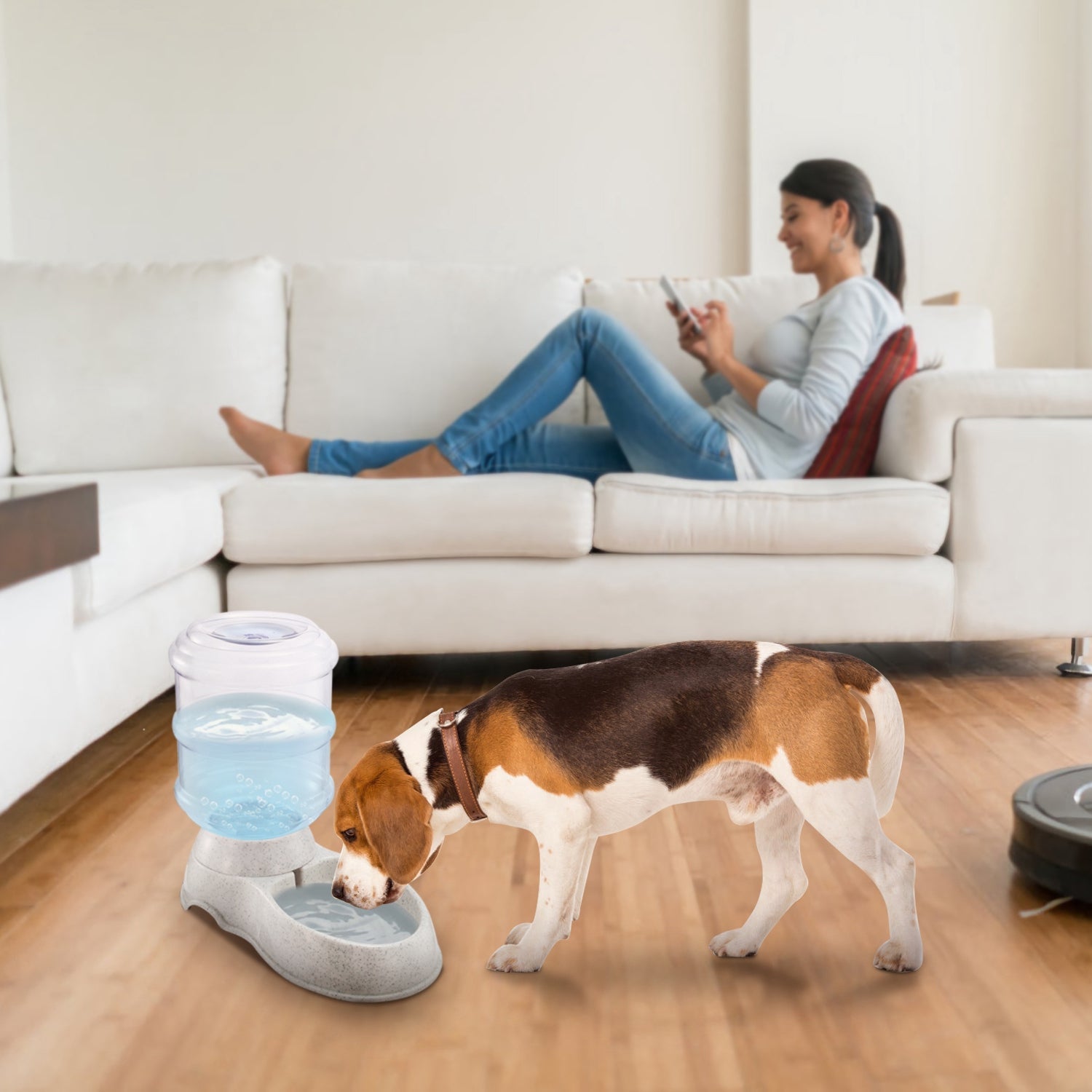 Gravity Pet Water Dispenser 3.5L — Self - Refilling, Food - Grade, Anti - Slip - PawJoyful