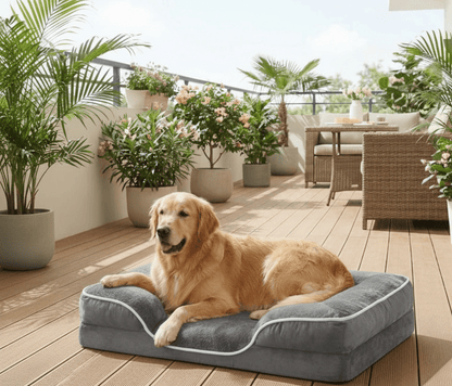 Orthopedic Memory Foam Pet Bed — Washable Cover, Waterproof Liner, Non - Slip Base - PawJoyful