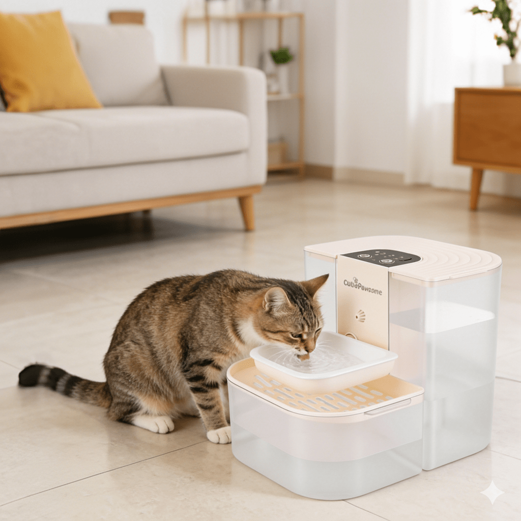 Smart Pet Water Fountain 4.5L — Cordless, Self - Refilling, Remote Control & Ceramic Bowl - PawJoyful