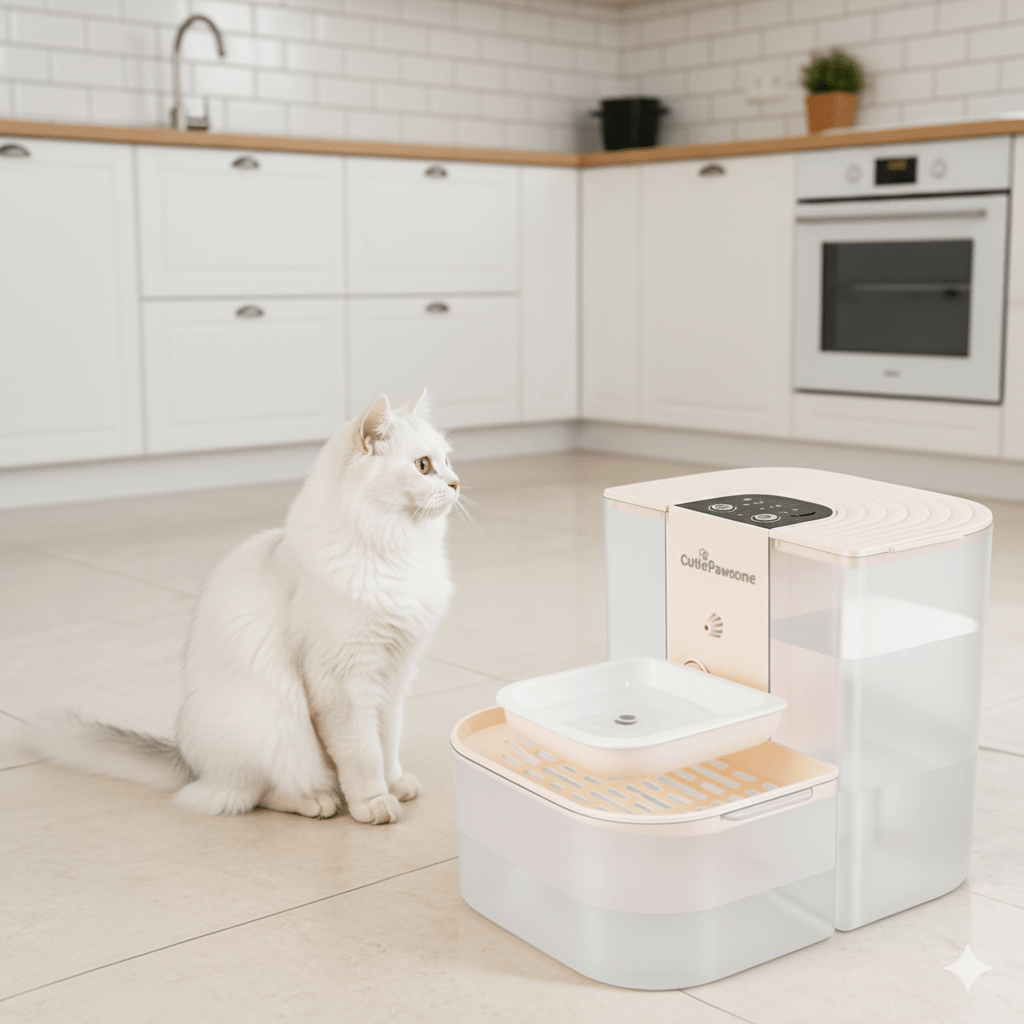 Smart Pet Water Fountain 4.5L — Cordless, Self - Refilling, Remote Control & Ceramic Bowl - PawJoyful