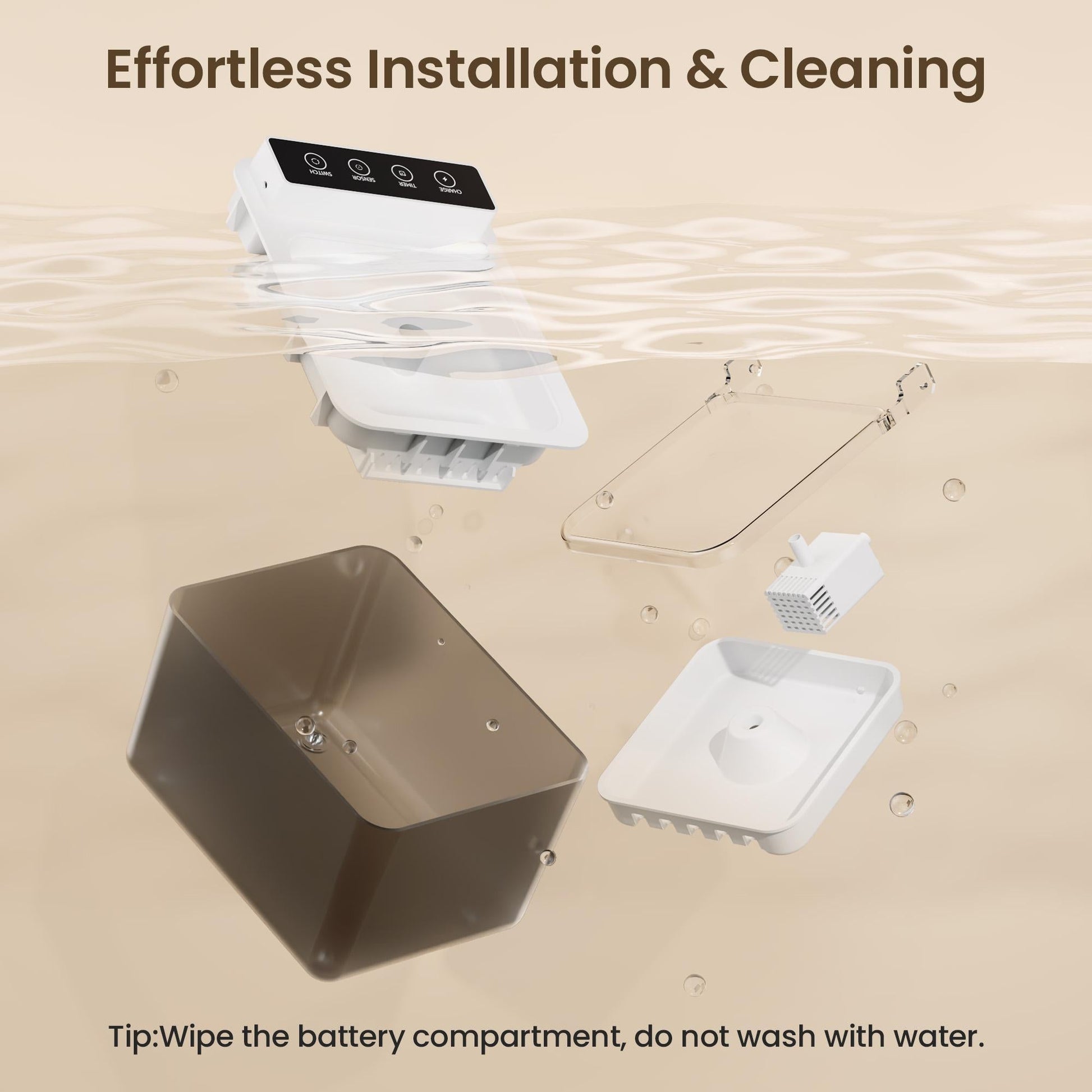 Stainless Steel Pet Water Fountain — Wireless, Silent & Self - Dispensing - PawJoyful